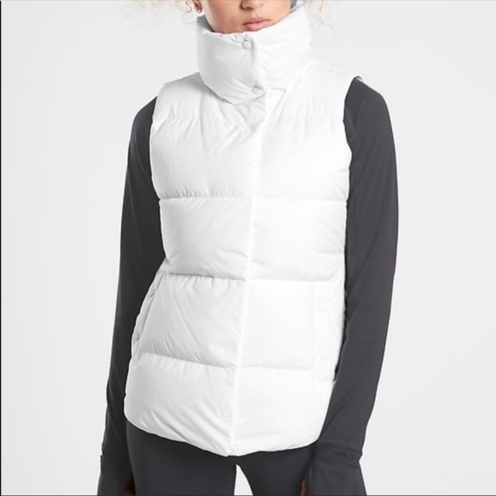 Athleta White Puffer Vest
